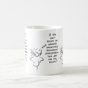 witziger Witz ohne Namen als anonyme Regierungsque Kaffeetasse