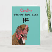 Witziger Witzhähnchen Geburtstag Karte (Vorderseite)