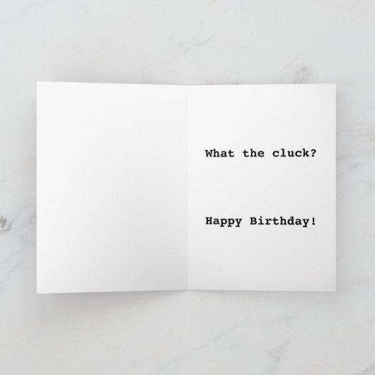 Witziger Witzhähnchen Geburtstag Karte (Innenseite)