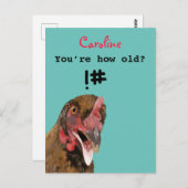 Witziger Witzhähnchen Geburtstag Postkarte (Vorne/Hinten)