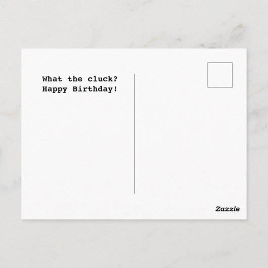 Witziger Witzhähnchen Geburtstag Postkarte (Rückseite)