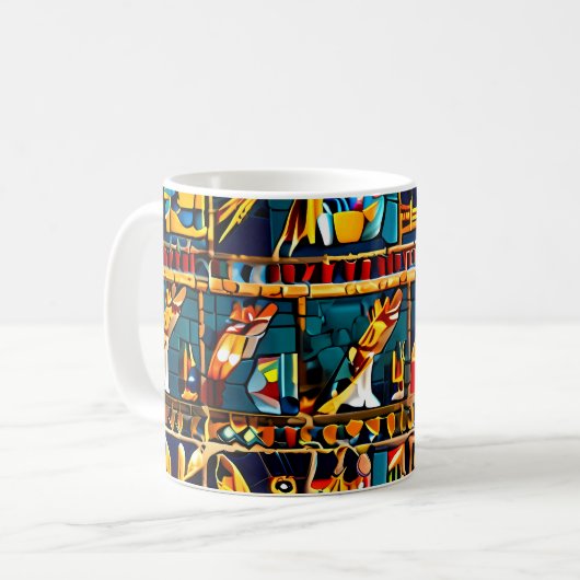 Witziges Ägypten Hieroglyphen Tasse Sets (Vorderseite Links)