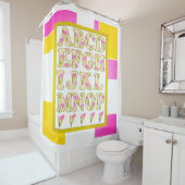 Witziges Alphabet, Alphabet der Blume, Alphabet Duschvorhang (Beispiel)