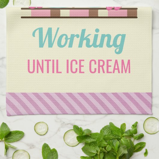 Witziges Arbeiten bis zur Eiscreme Geschirrtuch (Gefaltet)