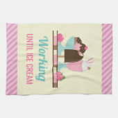 Witziges Arbeiten bis zur Eiscreme Geschirrtuch (Horizontal)