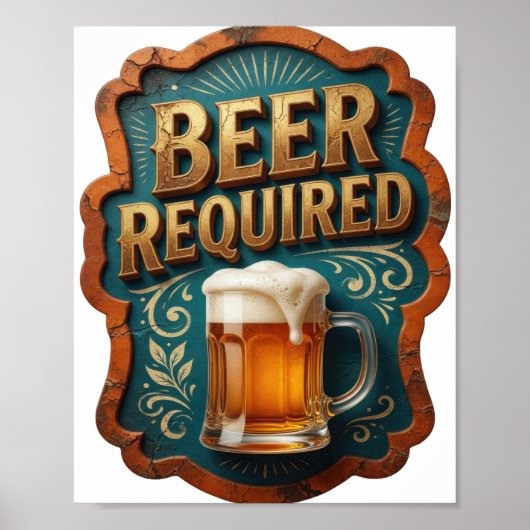 Witziges Bier ERFORDERLICH Poster (Vorne)
