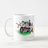Witziges Bild des Menschen über den Motorradabstur Kaffeetasse (Links)