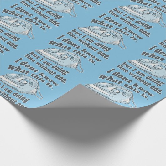 Witziges Bügeldesign Ich hasse Bügeln Geschenkpapier (Ecke)