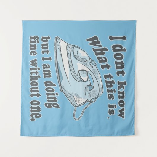 Witziges Bügeldesign Ich hasse Bügeln Wandteppich (Vorderseite (Horizontal))