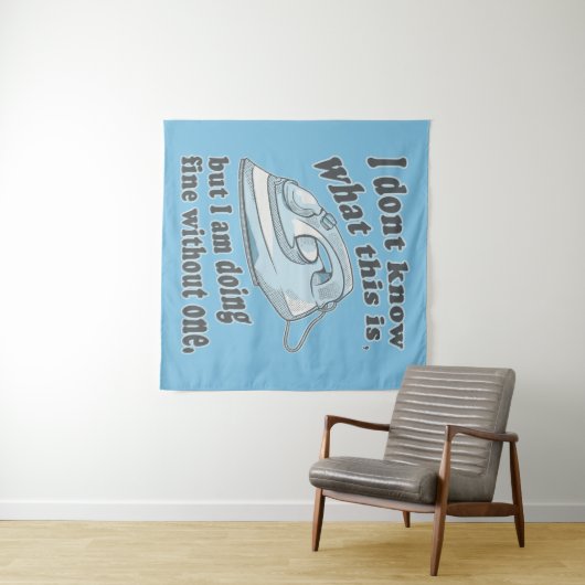 Witziges Bügeldesign Ich hasse Bügeln Wandteppich (Beispiel (Horizontal))