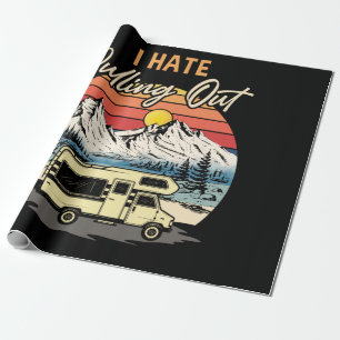 Witziges Camping, das ich hasse, Retro-Reisen abzu Geschenkpapier