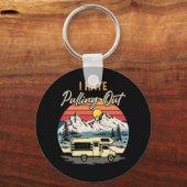 Witziges Camping, das ich hasse, Retro-Reisen abzu Schlüsselanhänger (Vorderseite)