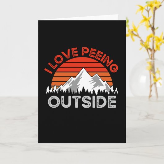 Witziges Camping, ich Liebe Pissen draußen Karte (Gelbe Blume)