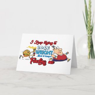 Witziges Cartoon-Design zum Thema Gewichtsverlust Karte