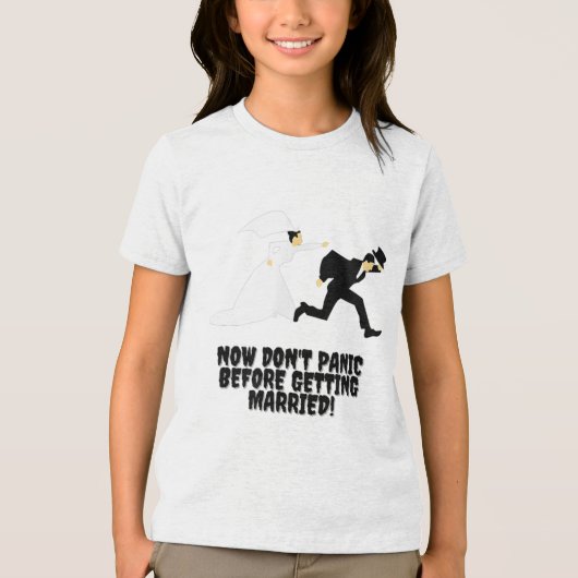 Witziges Design _ Braut verfolgt Groom _ Dont Pani Tri-Blend Shirt (Vorderseite)