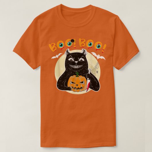 Witziges Geschenk, mörderische Katze mit Messer T-Shirt (Design vorne)