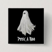 Witziges Gespenst Halloween vergangener Zeichn Button (Vorderseite)