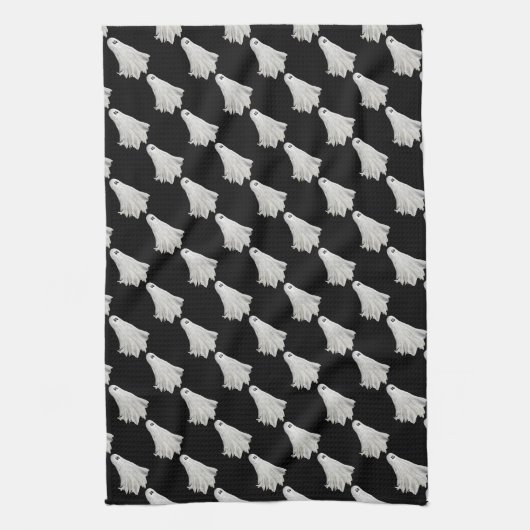 Witziges Gespenst Halloween vergangener Zeichn Geschirrtuch (Vertikal)