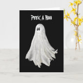 Witziges Gespenst Halloween vergangener Zeichn Karte (Gelbe Blume)