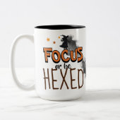 Witziges Halloween-Coffee Focus sein Hexengeschenk Zweifarbige Tasse (Links)