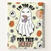 Witziges Halloween-Geist mit Kaffee-Tasse - Orange Notizblock (Rückseite)