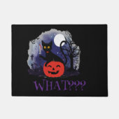 Witziges Halloween gewitchte schwarze Katze Was? Fußmatte (Vorderseite)
