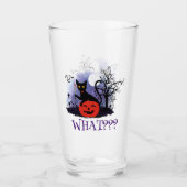 Witziges Halloween gewitchte schwarze Katze Was? Glas (Vorderseite)