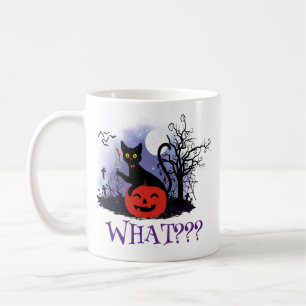 Witziges Halloween gewitchte schwarze Katze Was? Kaffeetasse