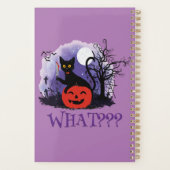 Witziges Halloween gewitchte schwarze Katze Was? Planer (Rückseite)