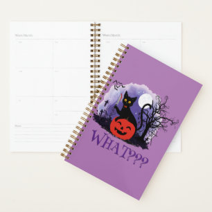 Witziges Halloween gewitchte schwarze Katze Was? Planer