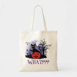 Witziges Halloween gewitchte schwarze Katze Was? Tragetasche