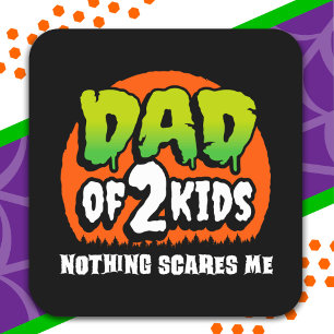 Witziges Halloween Nichts stört mich Vater von 2 K Quadratischer Aufkleber