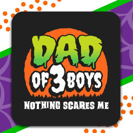 Witziges Halloween Nichts stört mich Vater von 3 J Quadratischer Aufkleber