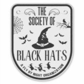 Witziges Halloween-Party mit schwarzer Hutschnauze Aufkleber (Vorderseite)