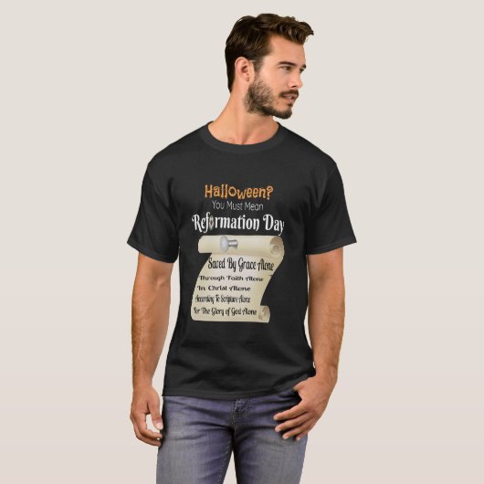 Witziges Halloween Sie müssen Gemeinen Reformation T-Shirt (Vorne ganz)