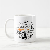 Witziges Halloween "Wassup Hexen?" Kaffeetasse (Links)