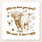 Witziges Highland-Cow-Zitat Untersetzer (Vorderseite)