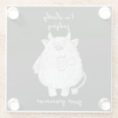 Witziges Monster, das dein Grammatik/Personalisier Glasuntersetzer (Rückseite)