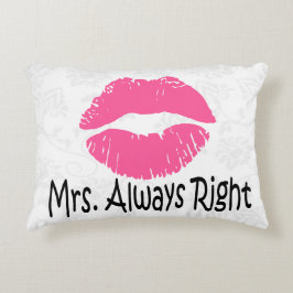 Witziges Paar Polster, Mr. right, Mrs. immer recht Zierkissen