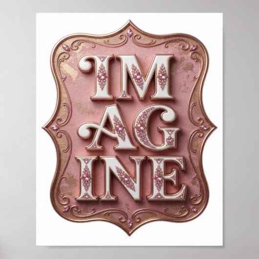 Witziges Pink IM AG INE Text Design Poster (Vorne)