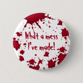 Witziges Psycho Halloween Button (Vorderseite)