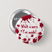 Witziges Psycho Halloween Button (Vorne & Hinten)