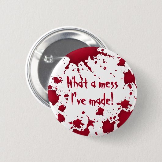 Witziges Psycho Halloween Button (Vorne & Hinten)