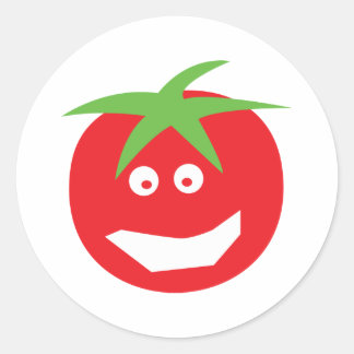 Witziges rotes Tomatensymbol Runder Aufkleber