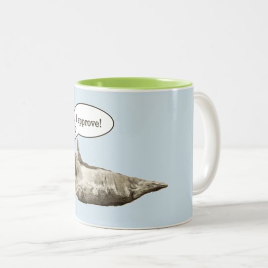 Witziges Siegel der Zulassung Zweifarbige Tasse (VorderseiteRechts)