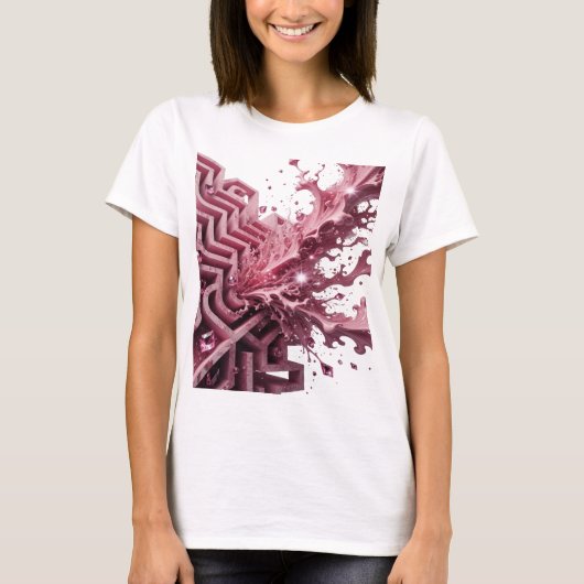 Witziges Silber ABSTRACT ART Design v2 T-Shirt (Vorderseite)
