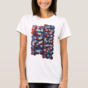 Witziges Silber AMERIKA Fettdruck-Design T-Shirt