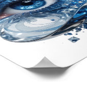 Witziges Silber BLAUE AUGEN Zitat-Design Poster (Ecke)