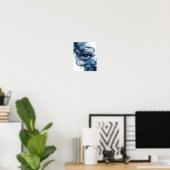 Witziges Silber BLAUE AUGEN Zitat-Design Poster (Heimbüro)