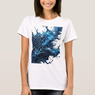 Witziges Silber BLAUES WASSER DENKEN Textdesign T-Shirt